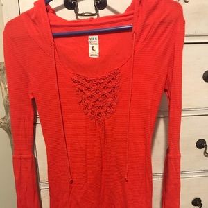 NWOT Intimately Free People Bell Sleeve Hooded Top